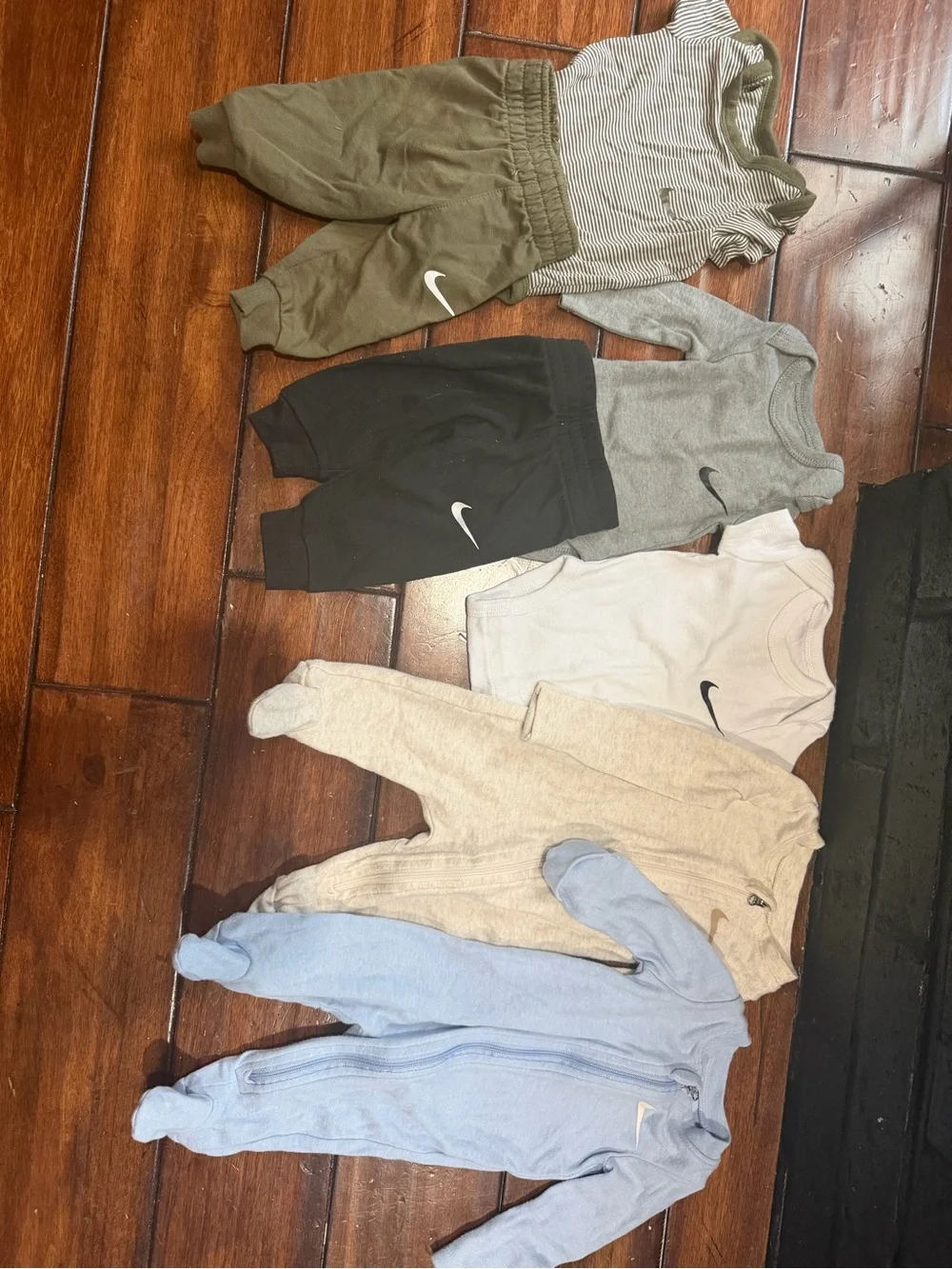 Nike Kids Olive Green Joggers with White Swoosh